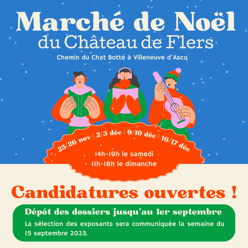 Marché de Noël du château de Flers, chemin du Chat Botté à Villeneuve d'Ascq